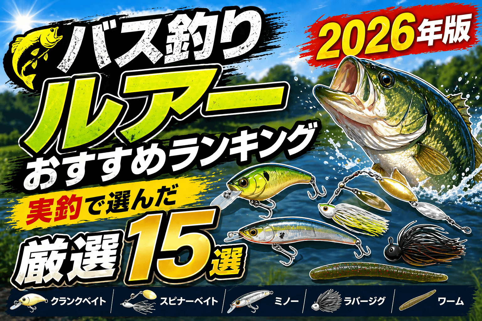 バス釣りルアーおすすめランキング2026年版|実釣で選んだ厳選15選