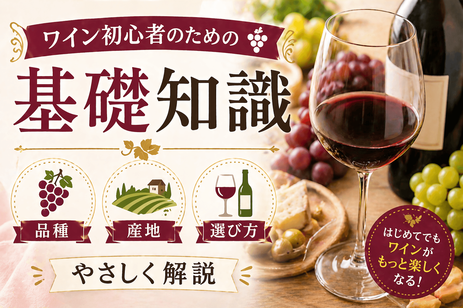 ワイン初心者のための基礎知識|品種・産地・選び方をやさしく解説